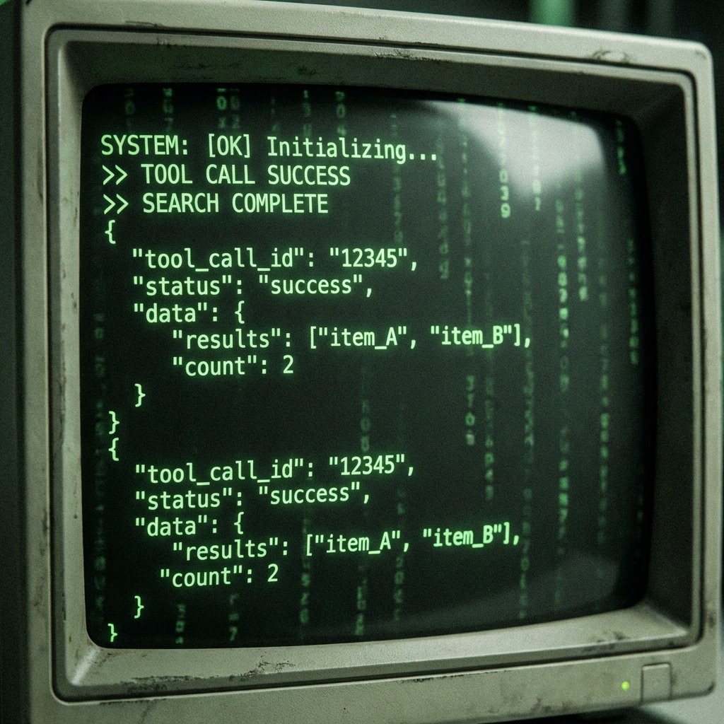 Successful terminal output showing the search tool running